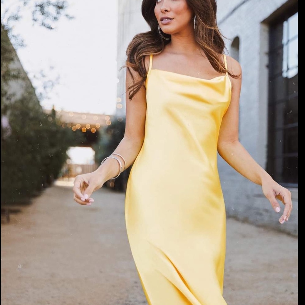 BEBE SATIN SLIP DRESS COWL NECK